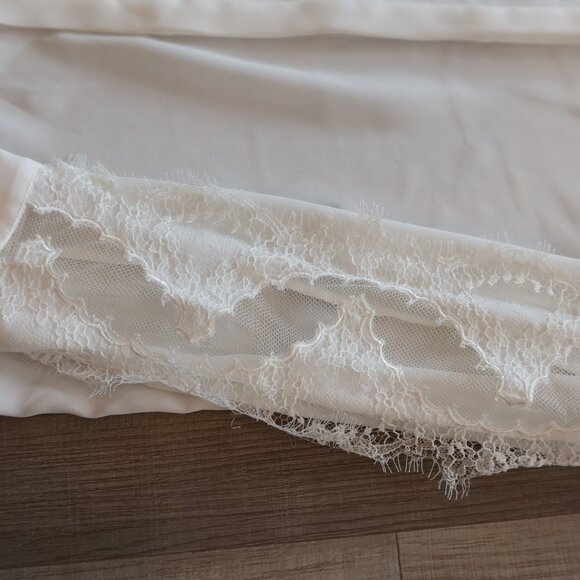 THE KOOPLES womens blouse white lace crepe button 0 romantic formal event girl - Picture 3 of 11